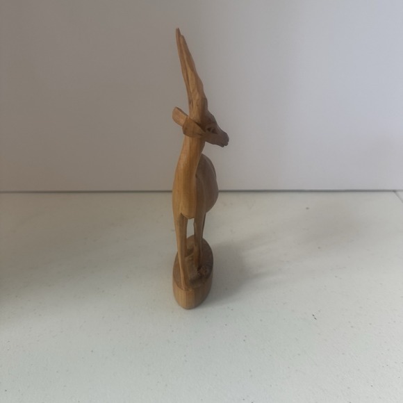 Vintage Gazelle African Kenya Wooden Hand Carved Art Sculpture - Picture 4 of 5